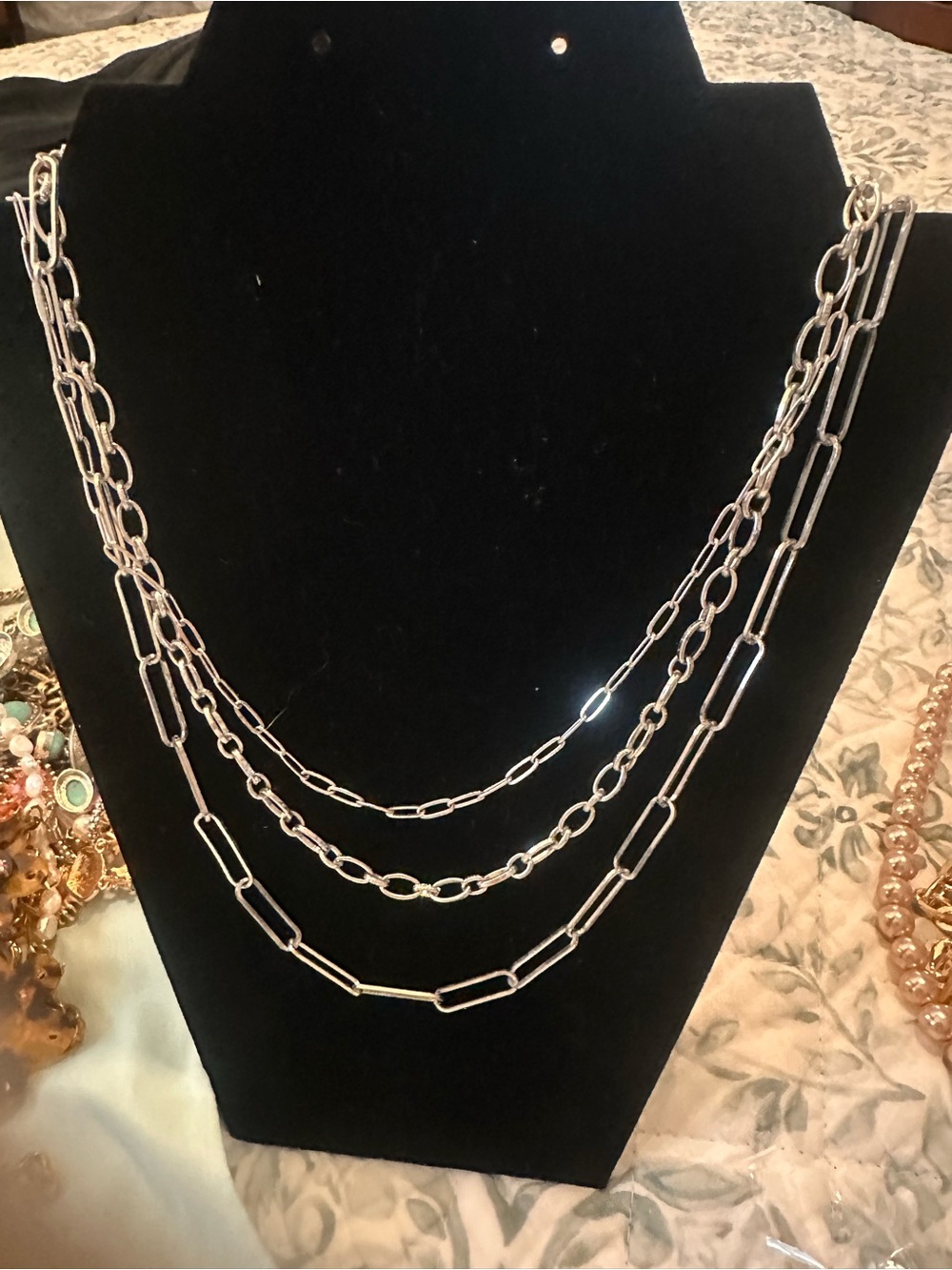 Target Silver-Tone Triple Layer Chain Necklace